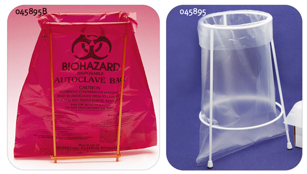 Support à sachets déchets - Sacs déchets / autoclave et fermetures -  Hygiène - Sécurité - Matériel de laboratoire